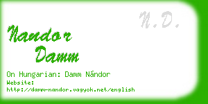 nandor damm business card