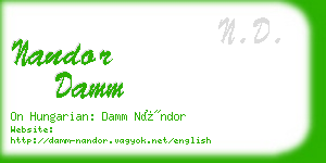 nandor damm business card